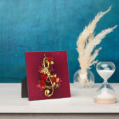 Plaque Photo Golden Treble Clef avec fleurs Roses (Insitu)