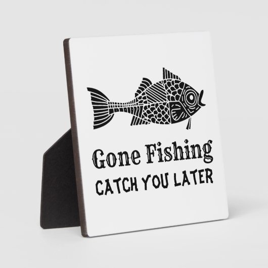 Plaque Photo Gone Fishing (Recto)