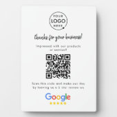Plaque Photo Google Avis | Business Review Link QR Code (Devant)