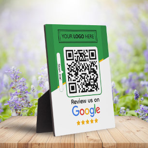Plaque Photo Google Avis Business Review Link QR Code