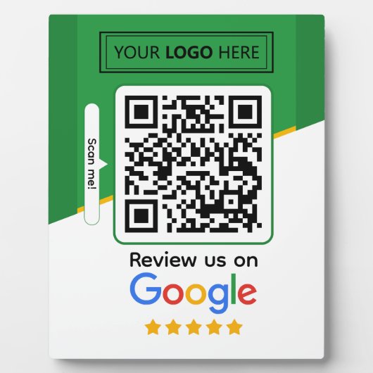 Plaque Photo Google Avis | Business Review Link QR Code (Devant)