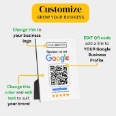 Plaque Photo Google Avis | Code QR de lien de critique d'entrep