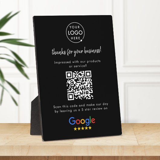 Plaque Photo Google Avis de commerce Lien de notation QR Code n