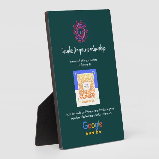 Plaque Photo Google Avis | Demande d'évaluation professionnelle (Côté)