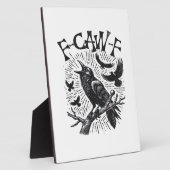 Plaque Photo Gothic Crow F-Caw-F Humor Funny Essential Retro Cl (Côté)