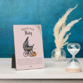 Plaque Photo Gothique Ne pas Dire Bébé Baby shower rose jeu (Côté)