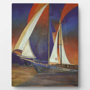 Plaque Photo Goulet Artistique sous voile en orange et violet