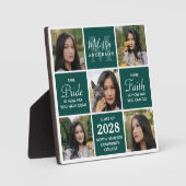 Plaque Photo Graduate 5 photo Collage Emerald Green Graduation (Recto)