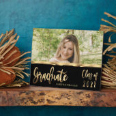 Plaque Photo Graduate Class of 2021 Black and Gold Script (Côté)