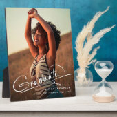 Plaque Photo Graduate de script moderne photo cadeau diplôme (Côté)