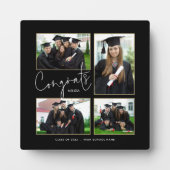 Plaque Photo Graduate Multi Photo Félicats Nom Noir (Devant)