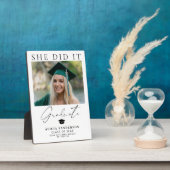 Plaque Photo Graduate photo she did it simple chic graduation (Côté)