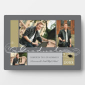 Plaque Photo Graduate Stylish Scrolls 3 Photo Graduation Easel (Devant)