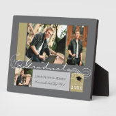 Plaque Photo Graduate Stylish Scrolls 3 Photo Graduation Easel (Côté)