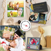 Plaque Photo Graduate Stylish Scrolls 3 Photo Graduation Easel