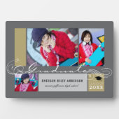 Plaque Photo Graduate Stylish Scrolls 3 Photo Graduation Easel (Devant)