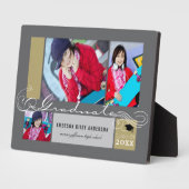 Plaque Photo Graduate Stylish Scrolls 3 Photo Graduation Easel (Côté)
