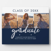 Plaque Photo Graduation 2024 Photo Collage Marine Blue Keepsaké (Devant)
