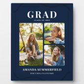 Plaque Photo Graduation 2025 Photo Collage Marine Blue Keepsaké (Devant)