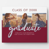 Plaque Photo Graduation 2025 Photo Collage Script Grad Keepsaké (Devant)