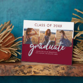 Plaque Photo Graduation 2025 Photo Collage Script Grad Keepsaké (Côté)