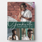 Plaque Photo Graduation 3 Photo Collage sur Dark Green (Devant)