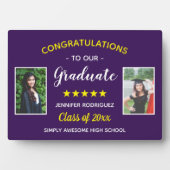 Plaque Photo Graduation Custom 2 Photo Félicitations Diplômé (Devant)