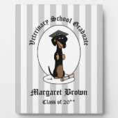 Plaque Photo Graduation Dachshund Chien (noir & bronze) mignonn (Devant)