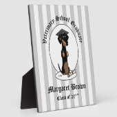 Plaque Photo Graduation Dachshund Chien (noir & bronze) mignonn (Côté)