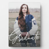 Plaque Photo Graduation de la photo de script moderne (Devant)