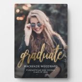 Plaque Photo Graduation de script Gold Photo personnalisée (Devant)