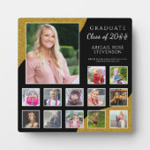 Plaque Photo Graduation K-12 Photo Collage Black Gold (Devant)