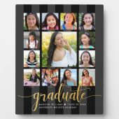 Plaque Photo Graduation K-12 Photo Collage Gold Black Script (Devant)