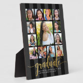 Plaque Photo Graduation K-12 Photo Collage Gold Black Script (Côté)