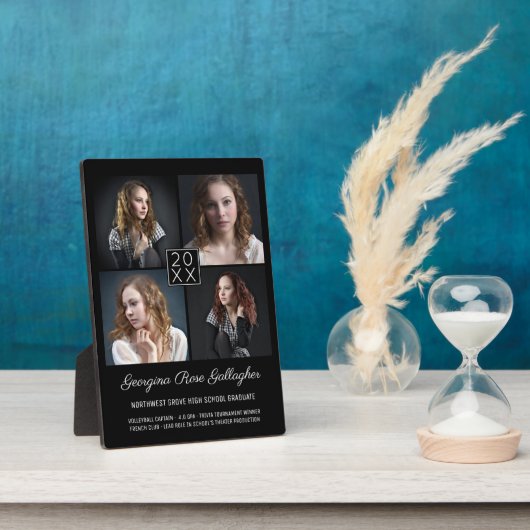 Plaque Photo Graduation Keepsaké Photo moderne Collage Classy B (Côté)