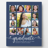 Plaque Photo Graduation Marine K-12 Modern Script Photo Collage (Devant)