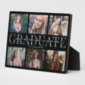 Plaque Photo Graduation moderne Photo Collage Chic Keepsaké Pla (Côté)