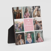 Plaque Photo Graduation moderne Photo Collage Instagram Apricot (Recto)