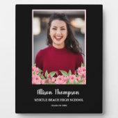 Plaque Photo Graduation photo Abstrait rose floral Tabletop (Devant)