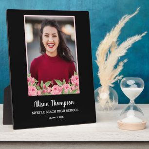 Plaque Photo Graduation photo Abstrait rose floral Tabletop