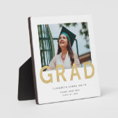 Plaque Photo Graduation Photo Or moderne Keepsaké personnalisé (Recto)