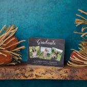 Plaque Photo Graduation Rustique 3 Photo Grey Chalkboard Gradua (Côté)