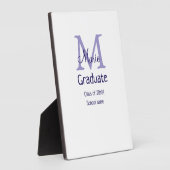Plaque Photo Gradué ajouter nom monogramme violet simple m mini (Côté)