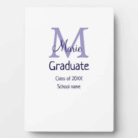 Plaque Photo Gradué ajouter nom monogramme violet simple m mini (Devant)