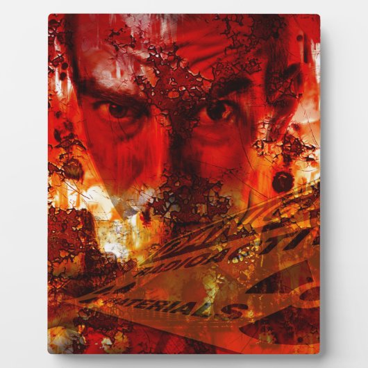 Plaque Photo Graffiti Face rouge (Devant)