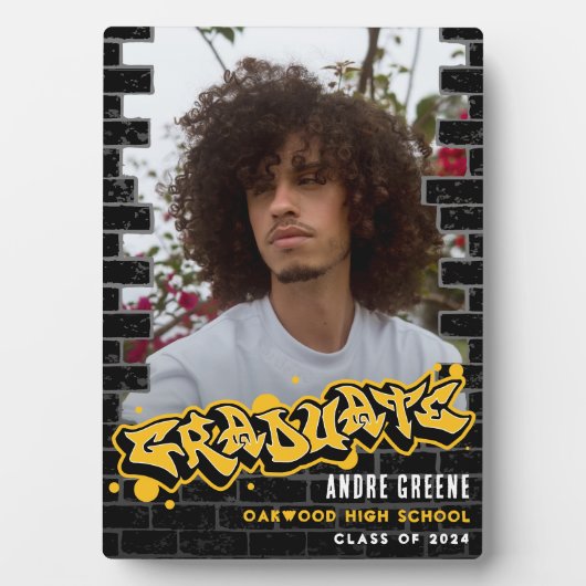 Plaque Photo Graffiti moderne tendance Graduation Cadre photo (Devant)