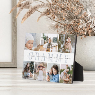 Plaque Photo "Grammy" Grandchildren Noms 7 Photo Collage