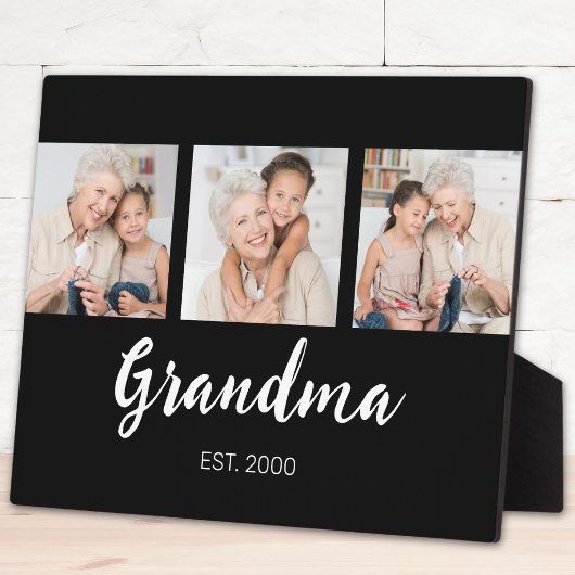 Plaque Photo Grand Established Modern Script Black 3 Photo