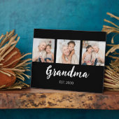Plaque Photo Grand Established Modern Script Black 3 Photo (Côté)