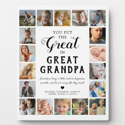 Plaque Photo Grand grand-père photo Keepsaké (Devant)